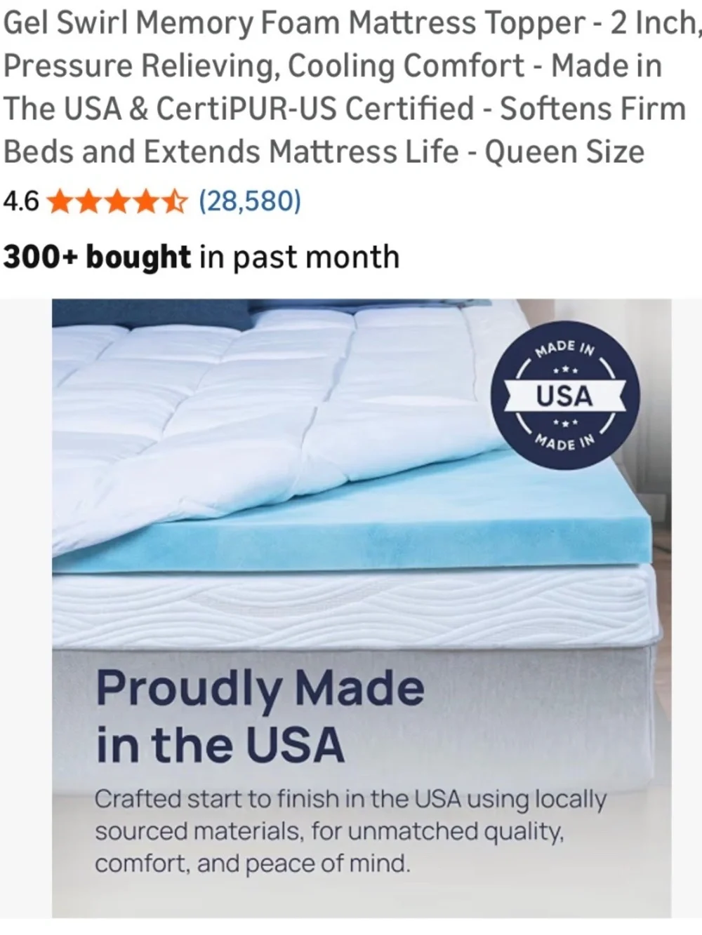 queen size memory foam mattress topper NEW